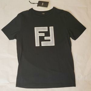 Fendi FF Applique Mesh Patch T-shirt Tee Light Jersey